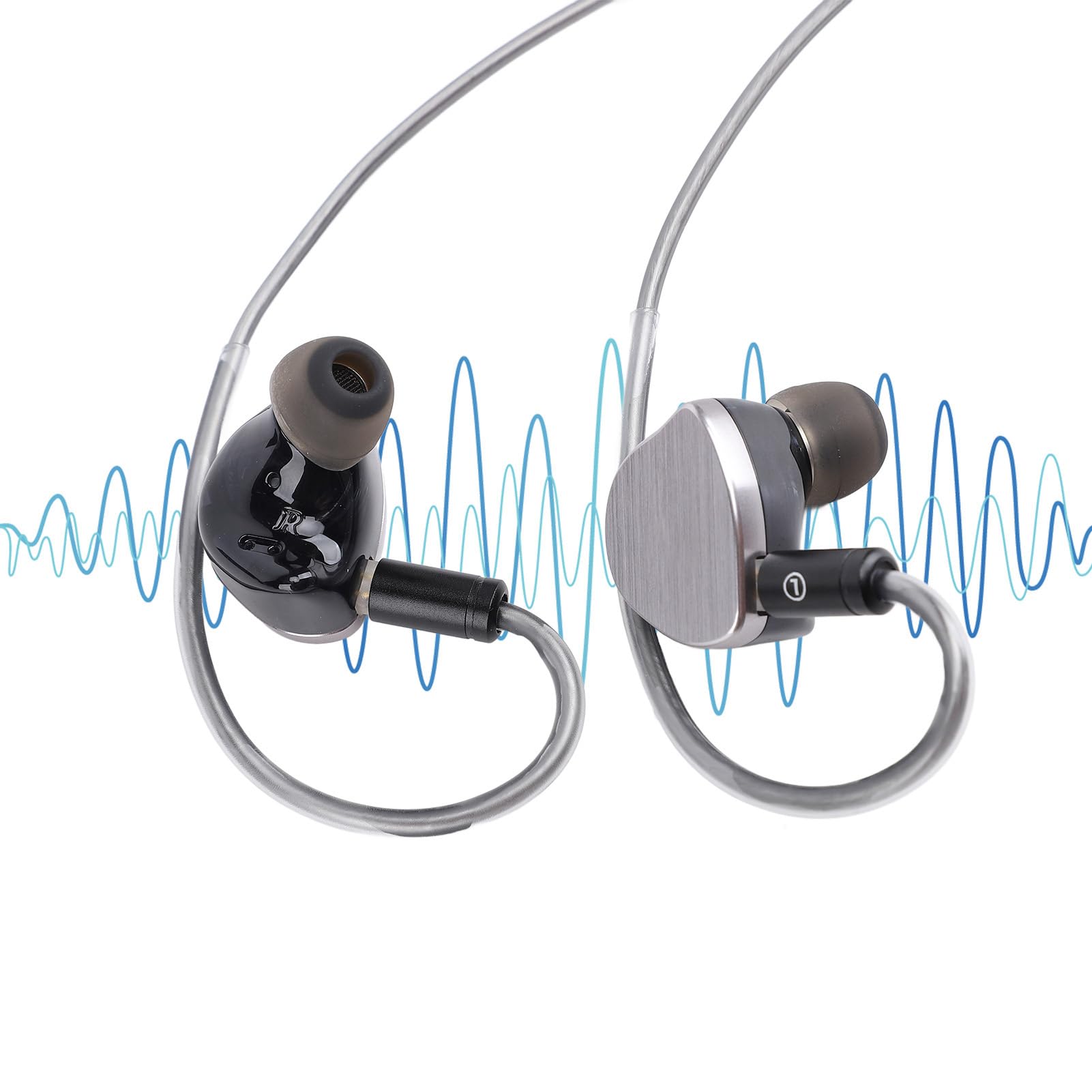 Przewodowe Słuchawki Douszne HiFi, 12 Mm Dynamiczny Przetwornik z membraną PET, Ustawienie Korektora 0,78 Mm 2-pinowe Słuchawki, z Odłączanym Kablem dla Muzyków (BQ10 3,5 bez mikrofonu)