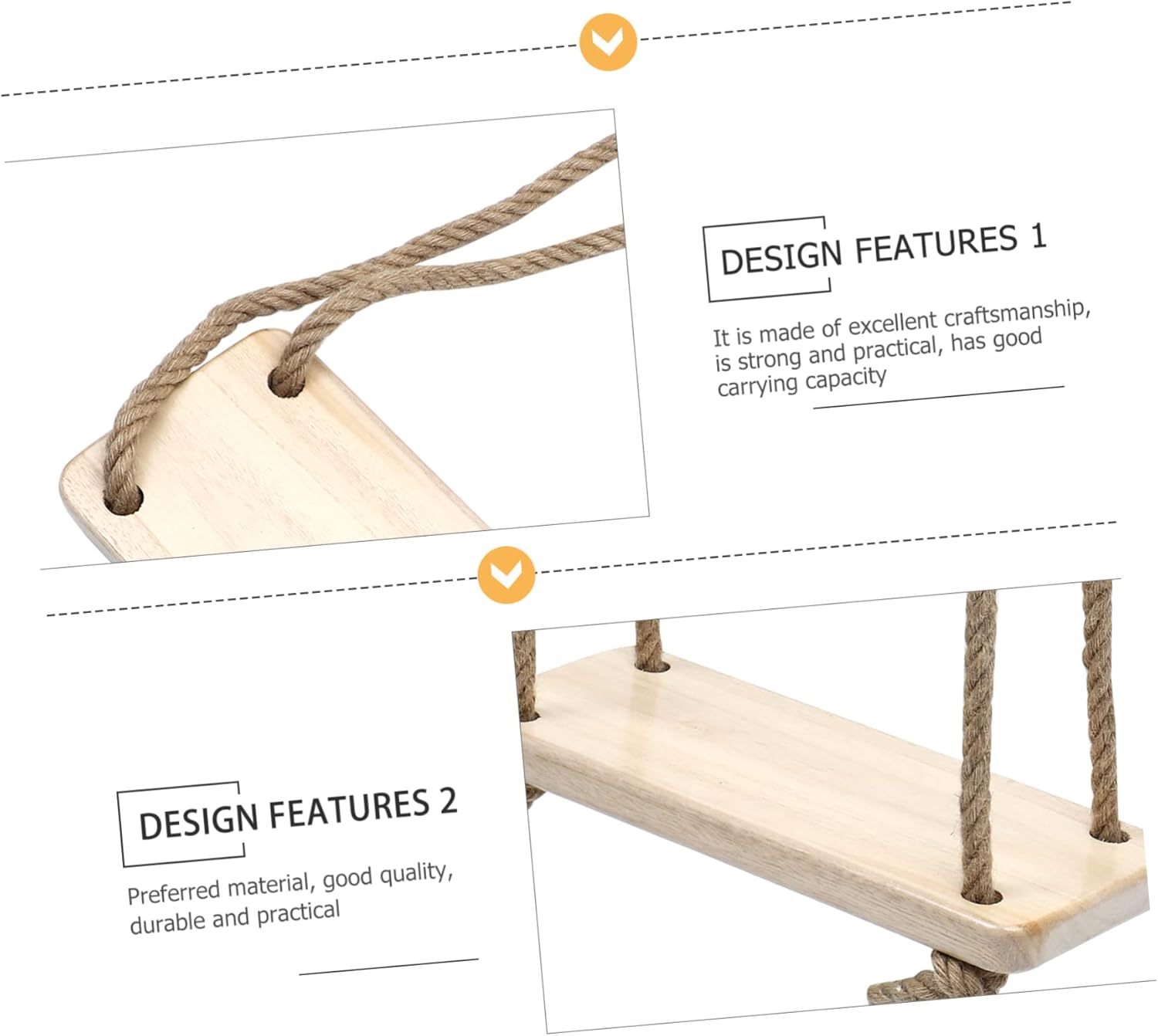 BESPORTBLE 1pc Outdoor Swing Chair for Adults and Boys and Girls Easy to Install Hanging Seat for Gardens Balconies and Playgrounds Design