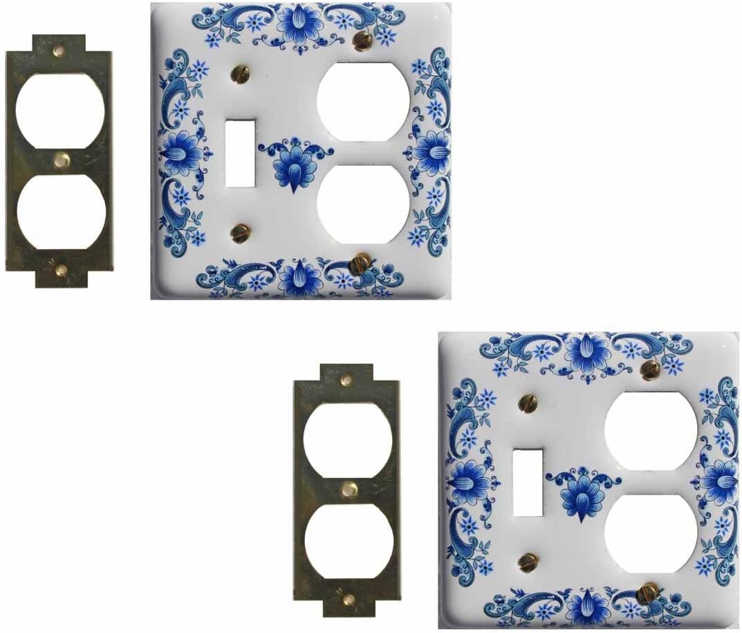 Switch Plate White Delft Porcelain Toggle/Outlet Pack Of 2 Renovators Supply