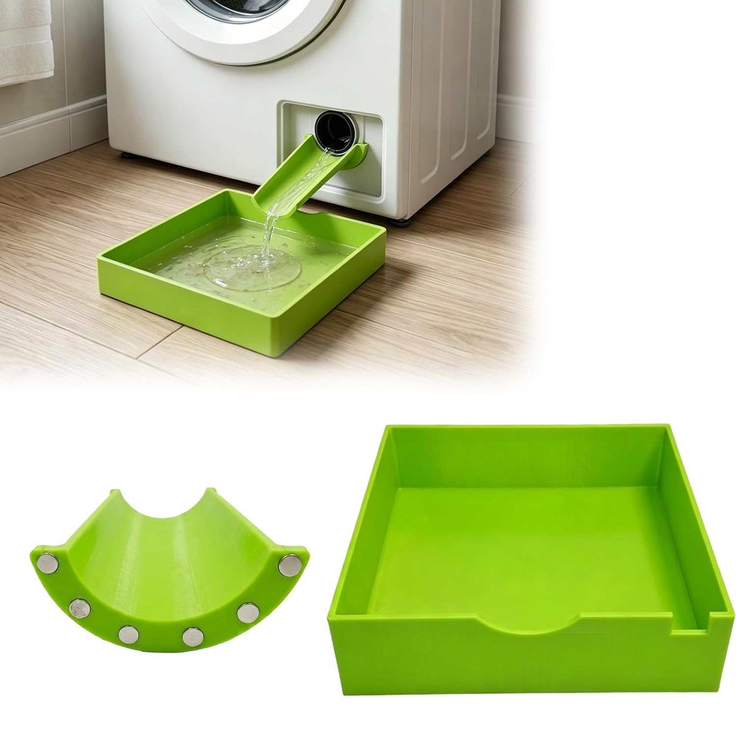 Magnetic Washing Machine Drain Funnel for Bosch & Siemens | No-Slip Washer Drain Guide, Prevents Splashing, Easy Install