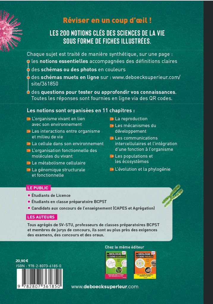 Biologie - Les 200 visuels indispensables: Licence, Capes, prépas