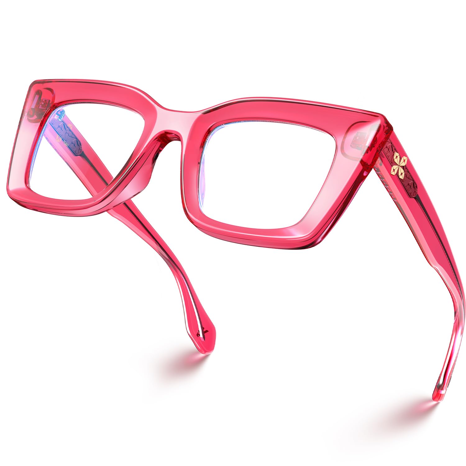 VISOONE Spring Hinge Cat Eye TR90 Blue Light Blocking Glasses with Anti Computer Glare for Women CALIDA