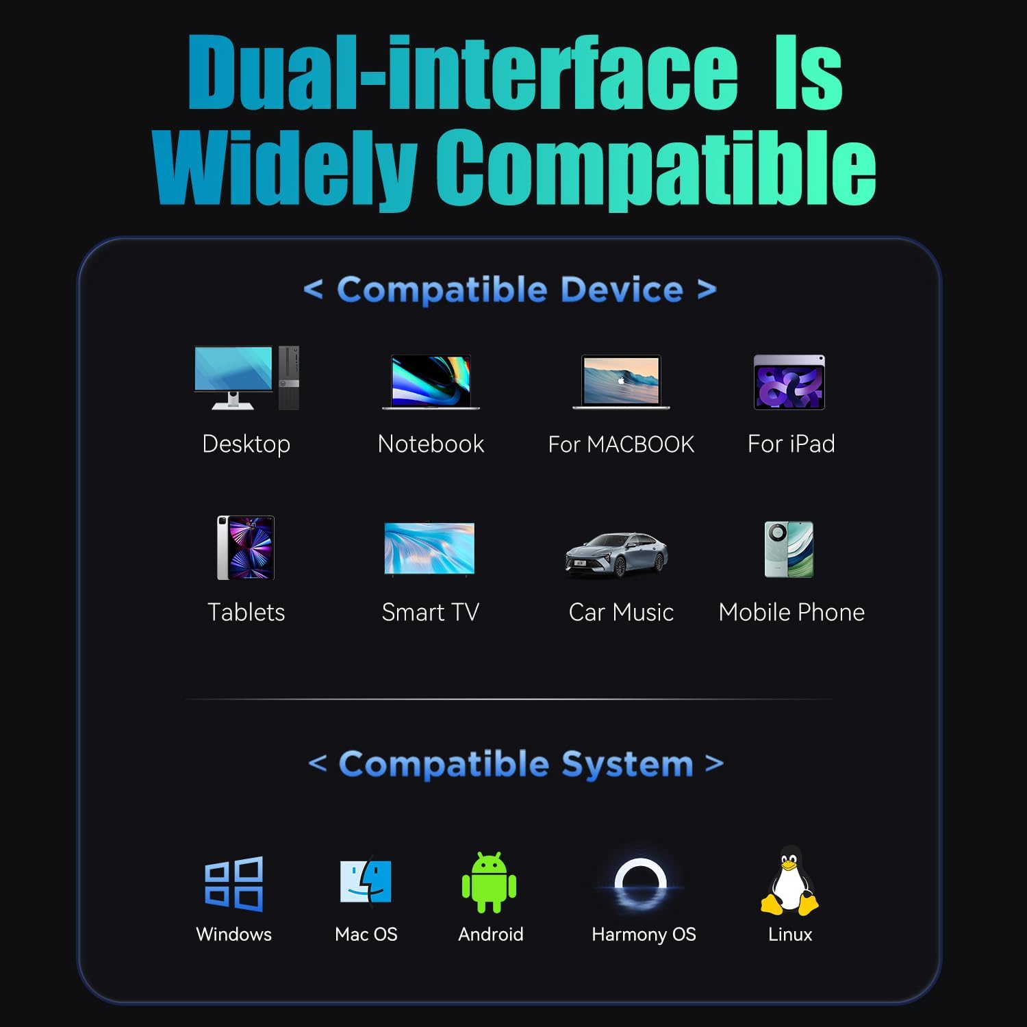 FIDECO 1TB External Solid State Drive, USB 3.2 Gen 2 Portable SSD, up to 1000MB/s, External SSD for iPhone 16/15 with USB-A and USB-C Ports, Zinc Alloy Design