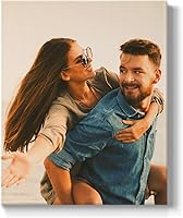 Renditions Gallery 11x14 Custom Canvas Photo Prints with Peel & Stick Real Wood Frames - Personalized Wall Art