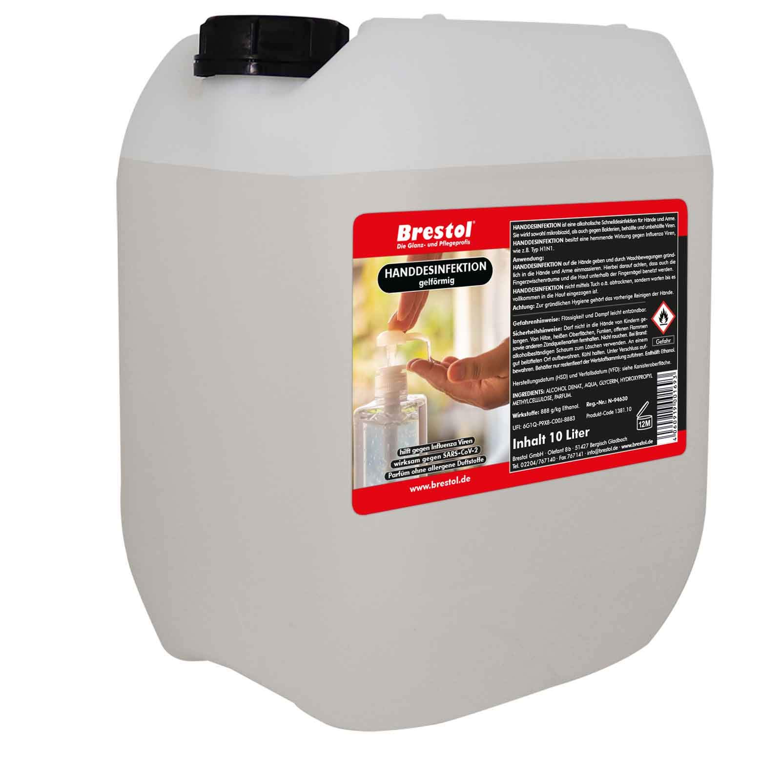 HANDDESINFEKTION Gel 10 Liter + Auslaufhahn 51 mm Desinfektionsmittel für Hand Haut Hände Desinfektion Händedesinfektion Desinfektionsgel Geldesinfektion gelförmig