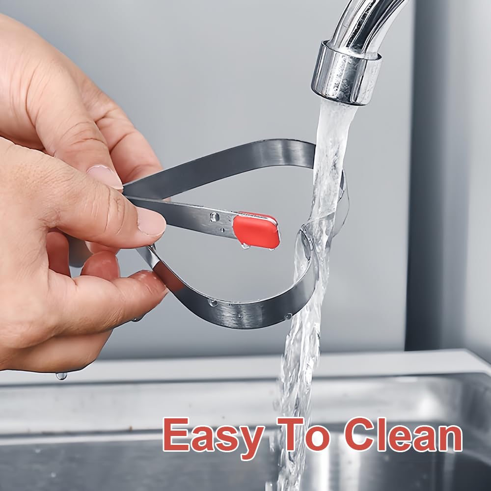 6 Stampini Per Uova In Acciaio Inox - Per Frittate, Pancake, Uova Fritte, Antiaderenti E Con Manico - Foto 3