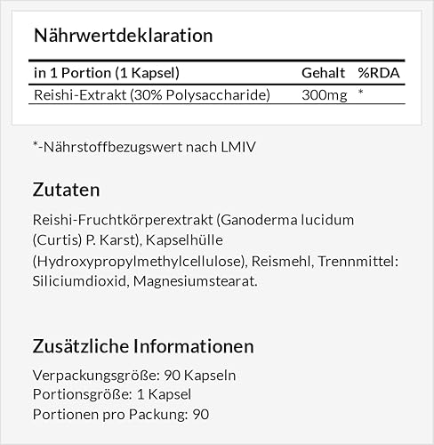 Miniatura 6 de APOLLO'S HEGEMONY Reishi Mushroom Extract 30% Polysaccharides - 300mg Vital Mushroom per Capsule - 90 Vegan Capsules - 3 Months Supply - High
