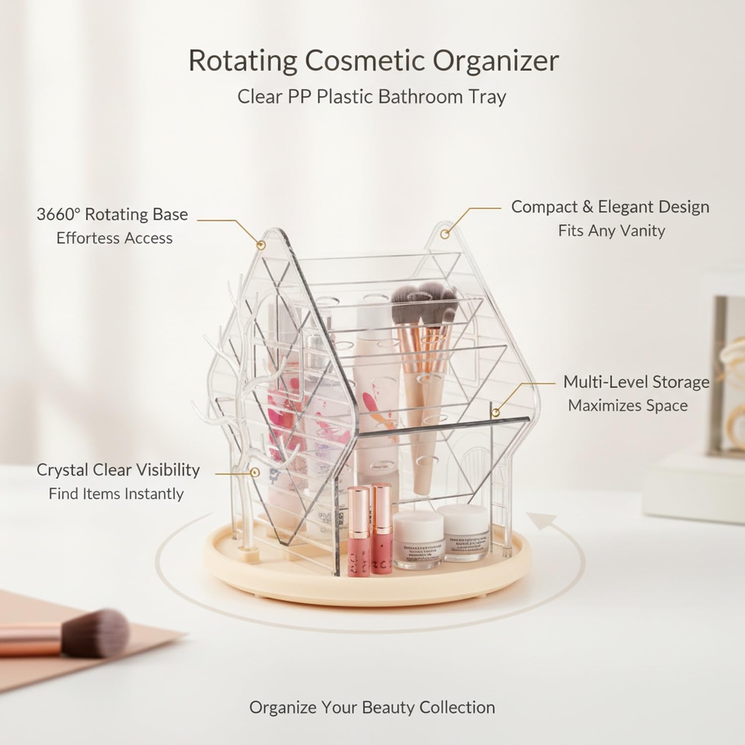 Rotating Cosmetic Container, 1 PC