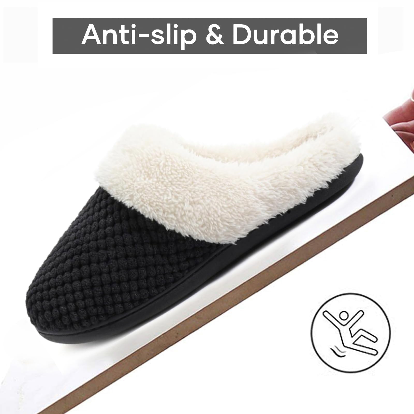 ULTRAIDEAS Women's Warm Winter House Shoes Slippers Memory Foam with Comfy Fleece, Fuzzy Slip-on Indoor Outdoor