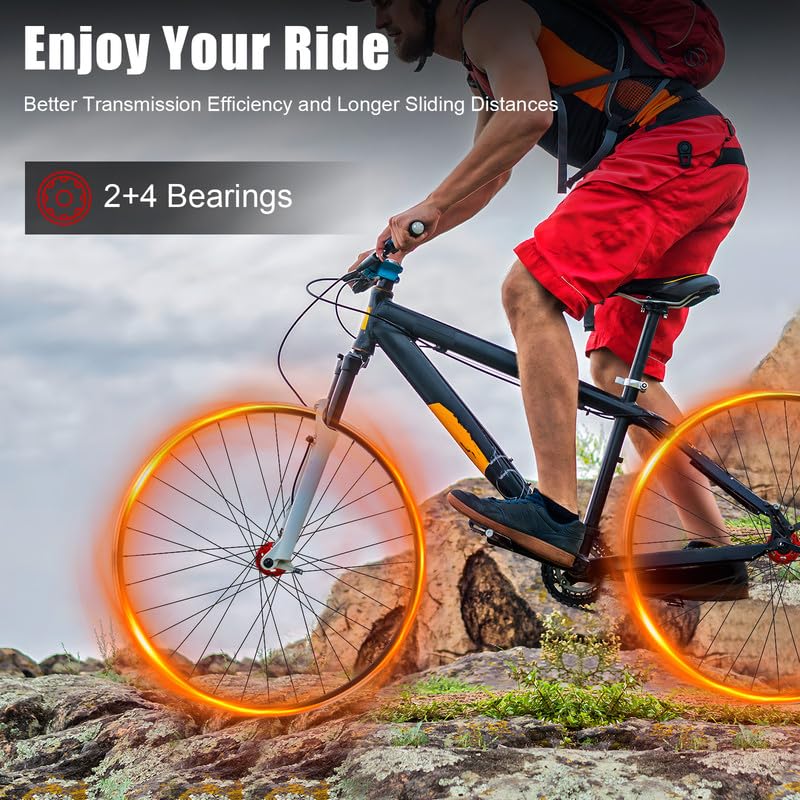 29 pollici MTB ruota anteriore e posteriore per freno a disco, sgancio rapido 100/135 mm, cerchione in alluminio nero con mozzo rosso, cassetta compatibile 7-12 volte