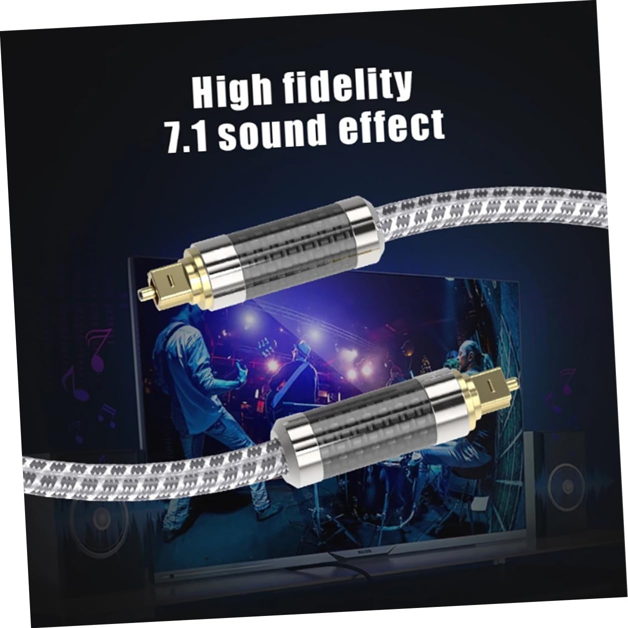 Cavo Audio Ottico Digitale Fibra Maschio Maschio per Home Theater Monitor Amplificatore con Connettori Resistenti e Trasmissione Audio Ad Alta Fedeltà