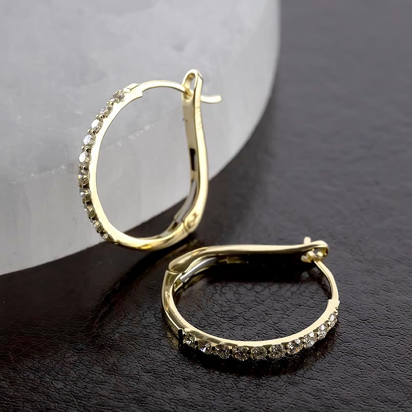 K18 フープ ピアス ダイヤモンド0.5ct/0.5ct 18金 ダイヤ1ct