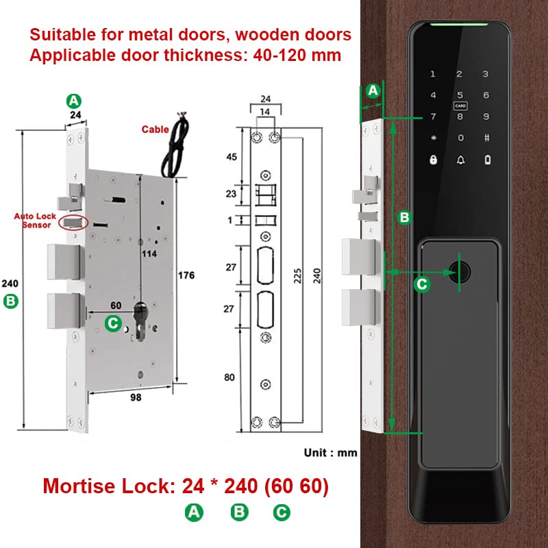 Israel Lock Home Electronics Wasserdichter Finger abdruck Smart Türschloss Ttloc