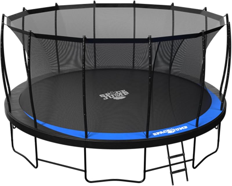 Lunar Trampoline, Outdoor 8 FT, 10 FT, 12 FT, 14 FT, 16 FT Round Bouncer with Safety Net, Optional Accessories, Black