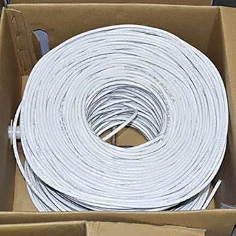 Premiertek 1000Ft Cat6 23AWG UTP Solid 4-Pairs Network Ethernet LAN Cable Bulk White (CAT6-CCA-1KFT-W)