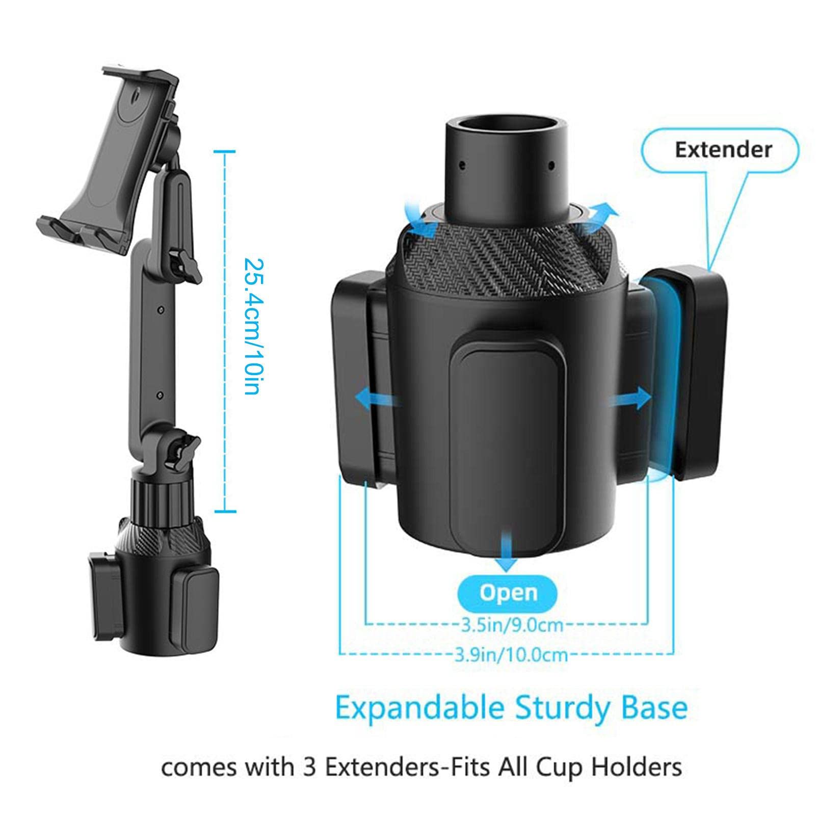 Support réglable pour tablette de voiture, rotation à 360 degrés, bras télescopique et robuste, base réglable et solide, large compatibilité, facile à utiliser