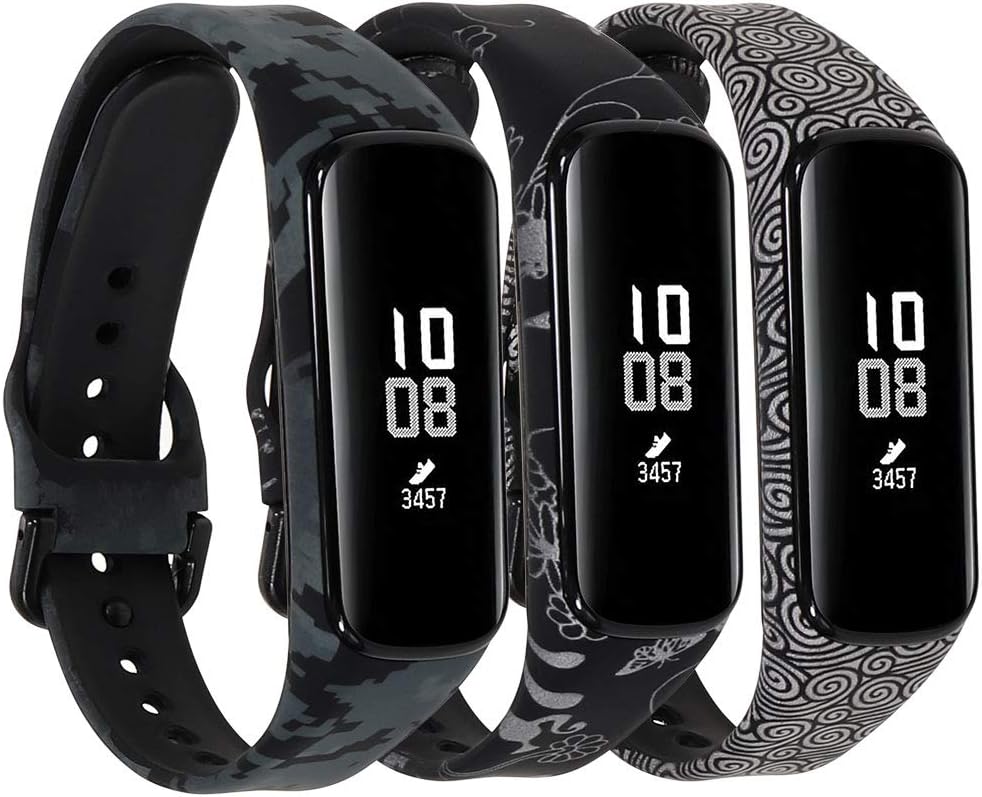 Compatible with Samsung Galaxy Fit2 Bands for Women Men, Pattern Printed Strap Accessories Replacement Watch Band for Galaxy Fit 2 Fitness Tracker 3 Pack-Style C