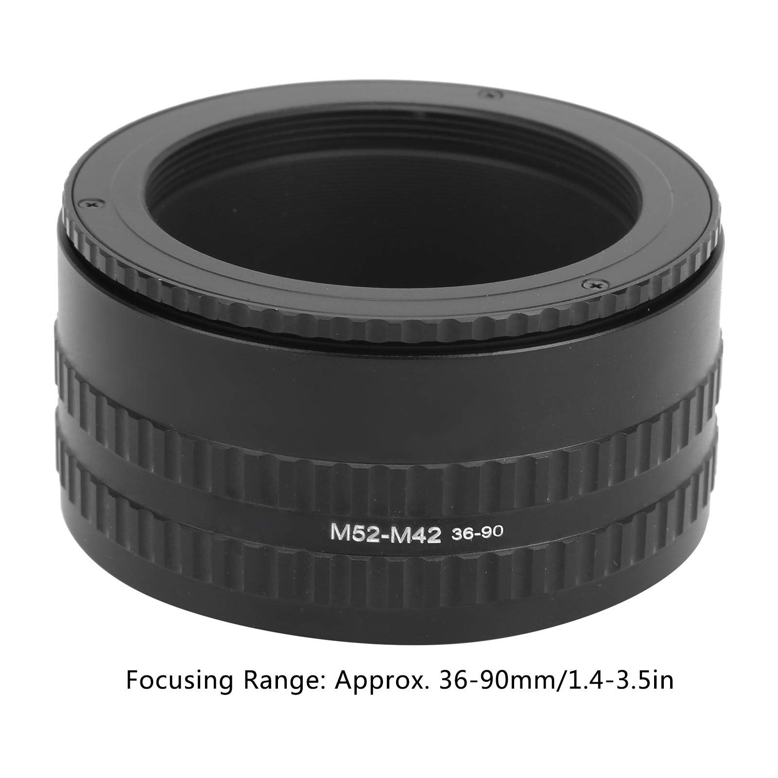 36-90 mm Fokussier-Helicoid-Röhrenadapter, Kamera-Makro-Verlängerungslinsenrohr für M52-M42-Mount-Objektive, Helicoid mit variabler Vergrößerung aus Aluminiumlegierung