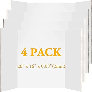 AKONEGE 4Pcs Medium Trifold Poster Board, 26 x 16 Inches White Tri Fold Poster