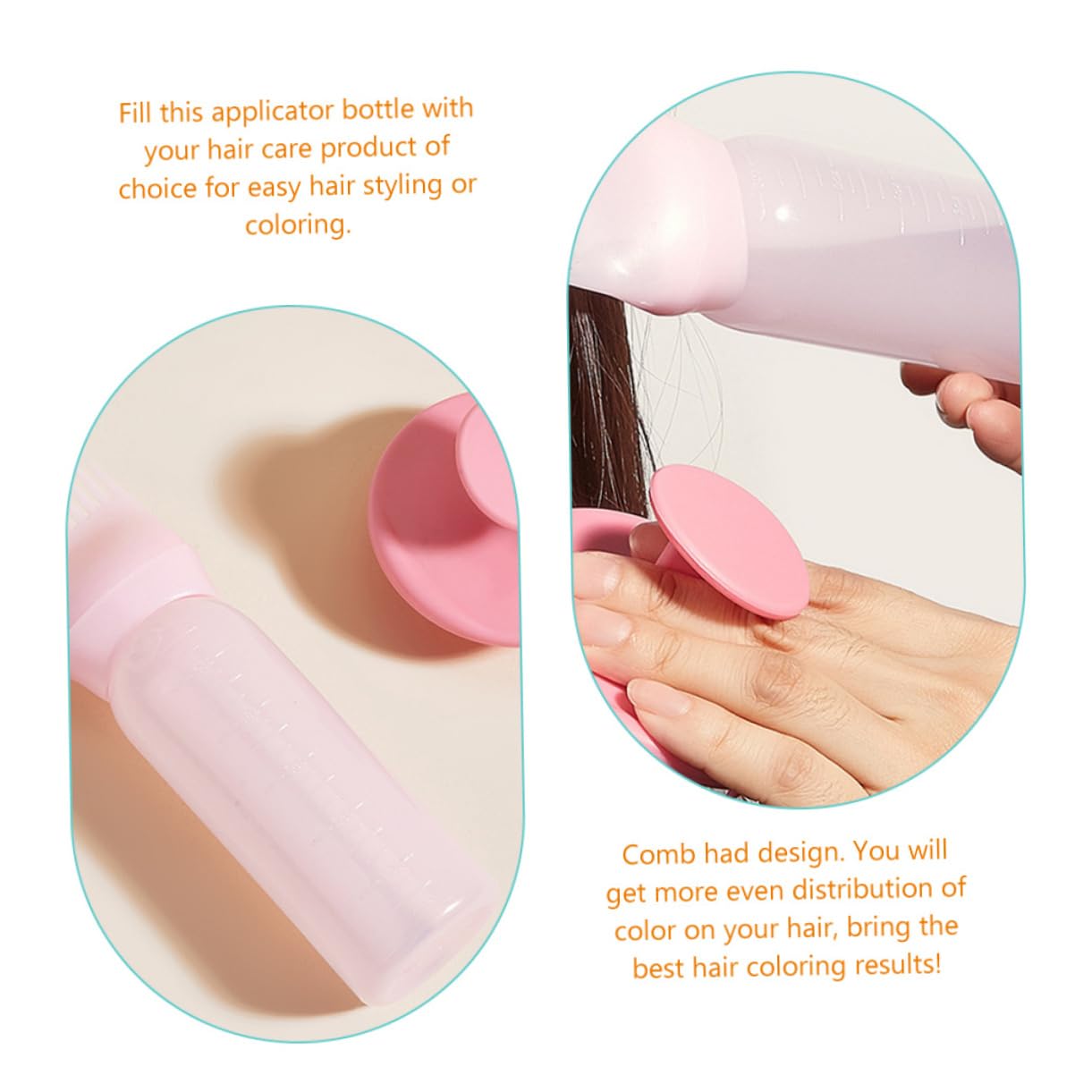 Housoutil 6sets Bottiglie Applicatore Per Colorazione Con Pettine Massaggiatore Bottiglie Per Colorare Oiling e Shampoo Facile Da Usare Per Fai Da Te e Parrucchieri