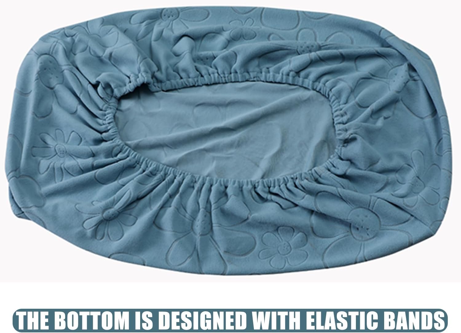 Beige,40 * 40 * 40cm, Ottoman Cover Square Stretch Ottoman Slipcover Jacquard Velvet Fabric Footstool Cover with Bottom Elastic Band Soft Rectangle Foot Stool Protector for Living Room