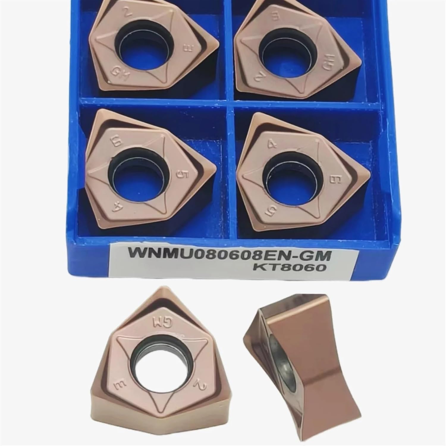 10pcs CNC Carbide Insert Cutter WNMU080608EN-GM KT8030 KT8060 Milling Cutting Cutter CNC Lathe Turning Tools for Stainless Steel (Color : WNMU080608EN KT8030, Size : 10PCS)