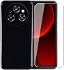 ケース Oukitel WP55 Pro用 + ガラススクリーンプロテクター 強化フィルム - 透明シリコン ソフト フレキシブル バンパー 耐衝撃 TPU 保護カバーシェル ブラック