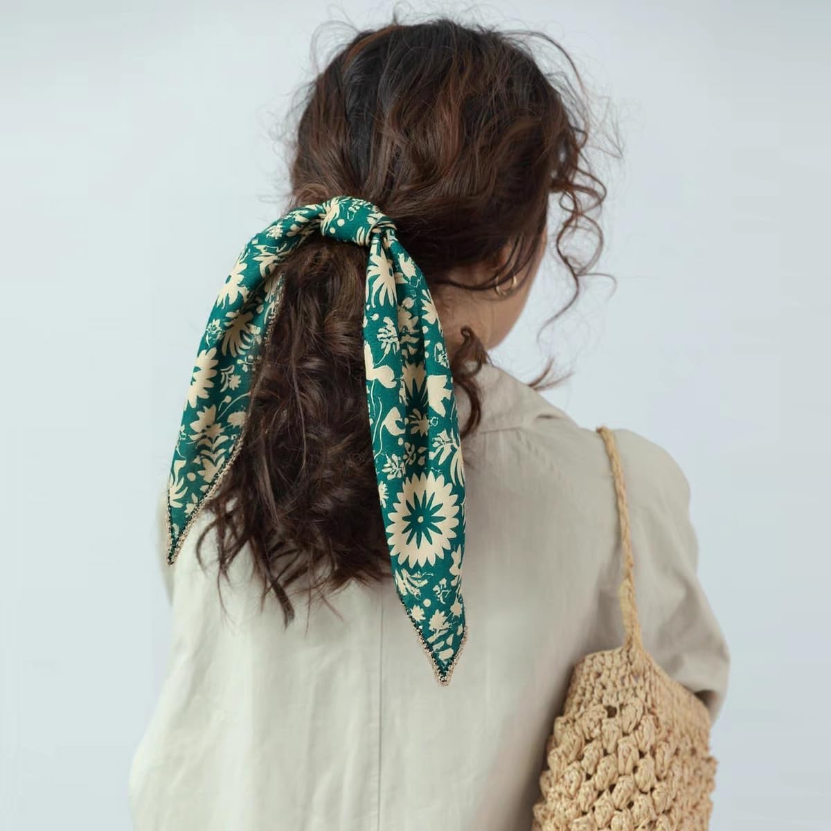 Large Cotton Bandana Headband, Head Wrap, Protective Coverage, Hair Neck Scarf for Women 28 x 28 inch - Image 4