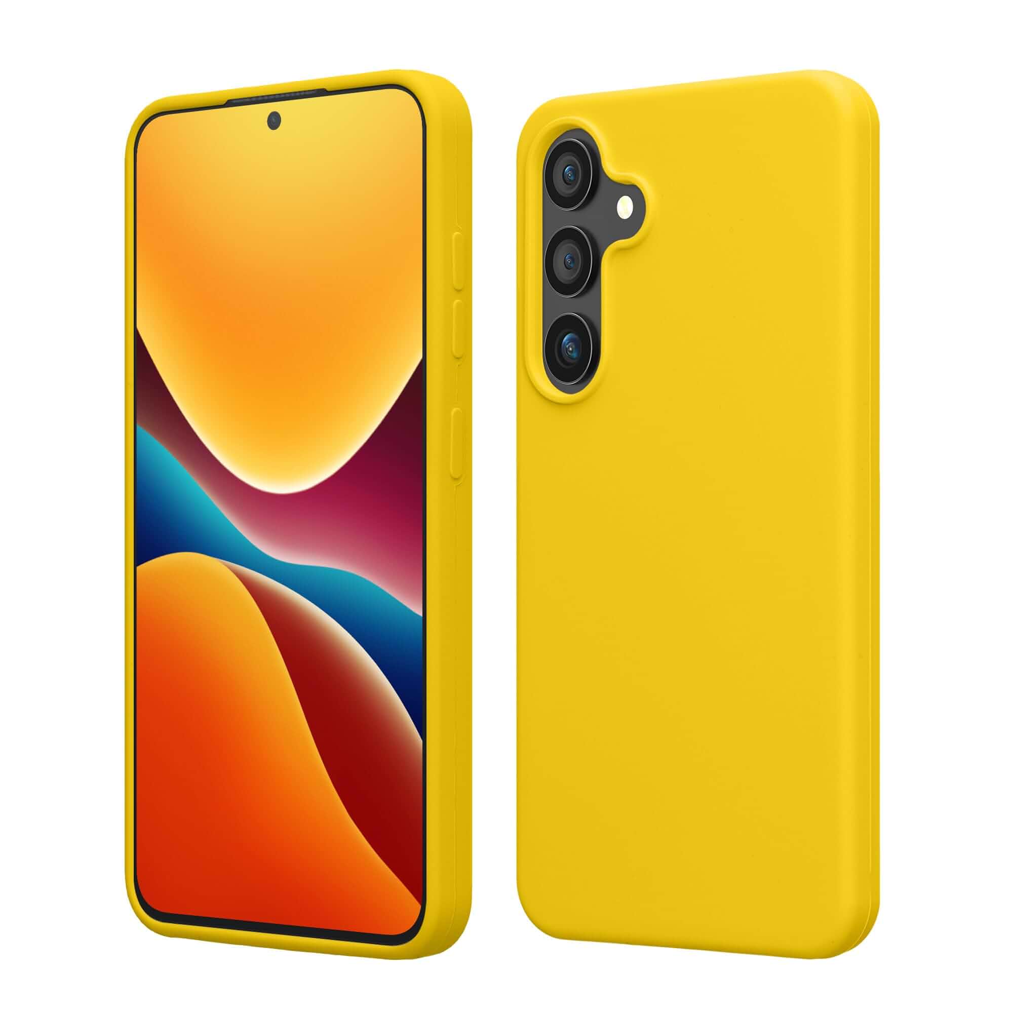 kwmobile Case Compatible with Samsung Galaxy S25 Case - Soft TPU Silicone Cover for Samsung S25 Case - Non-Slip Drop Protection - Radiant Yellow Solid