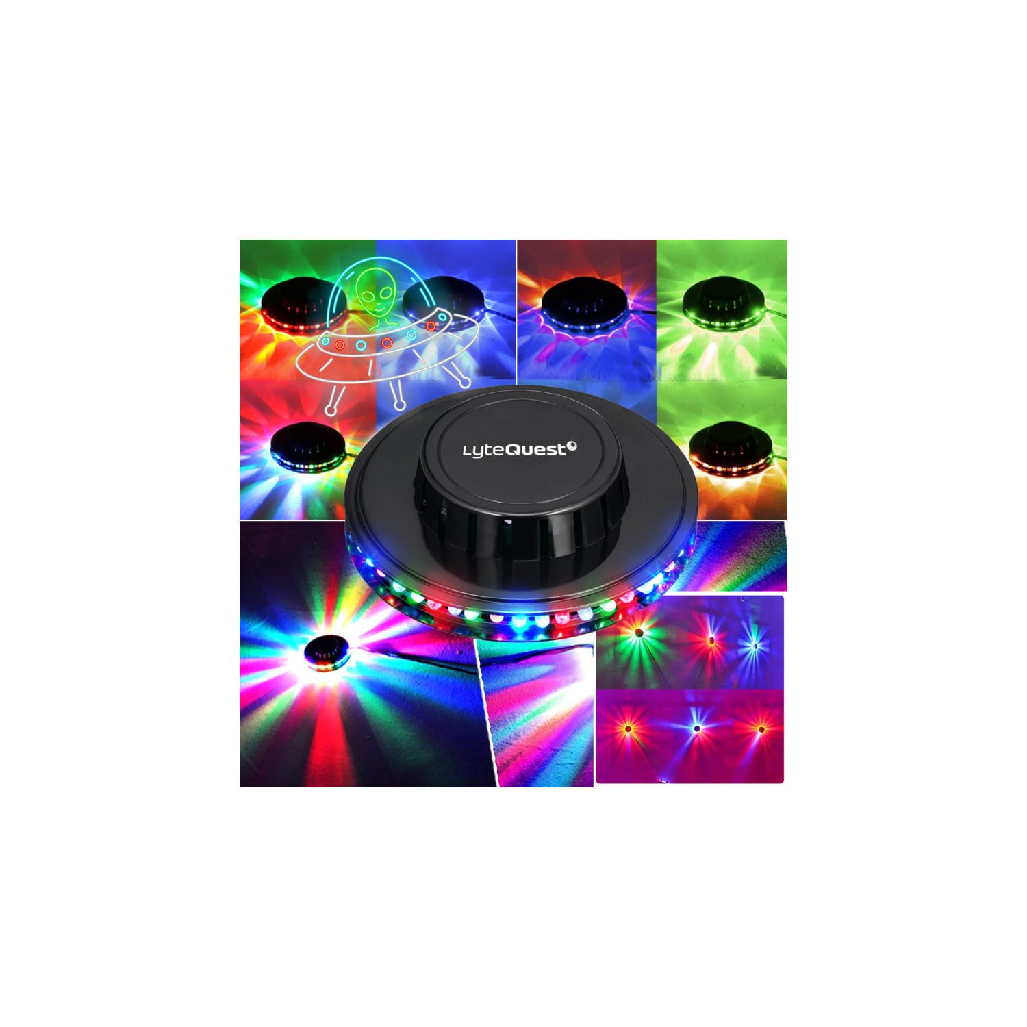 Pickering Enceinte Sono DJ Autonome 300W Bluetooth 5.0 Amplifiée TWS Rechargeable LED Microphone USB MicroSD Noir, Jeux OVNI LED