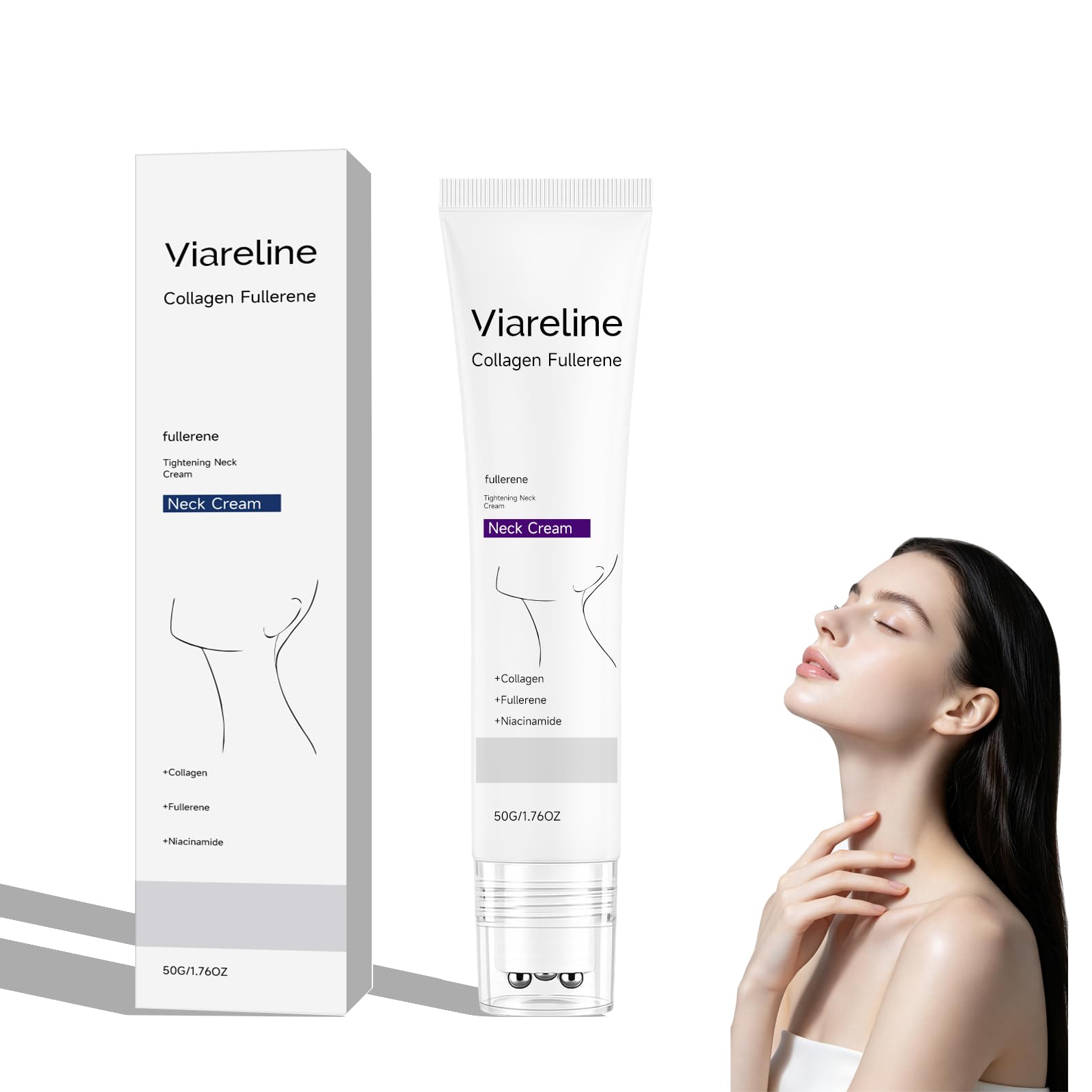 Crema Collo e Decollete,Crema Collo e Decollete Effetto Lifting,Crema Rassodante per il Collo,Ridurre le Linee Sottili e il Rilassamento Cutaneo,Traspirante e Non Grasso,50ml