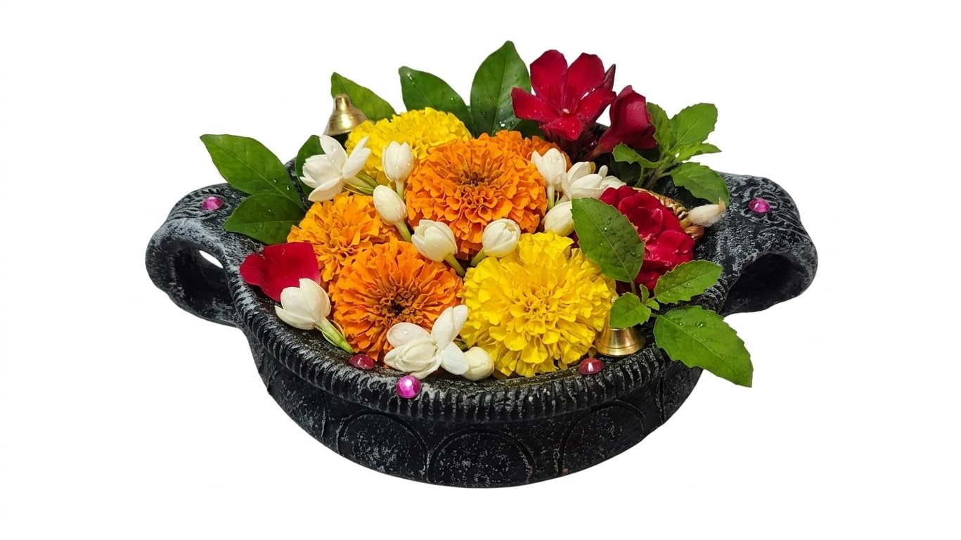 Handmade Terracotta Urli Bowl for Pooja,Home Décor & Flower Decoration | Traditional Clay Urli for Floating Flowers & Candles | Decorative Pooja Bowl for Festive & Living Room Décor-image-17