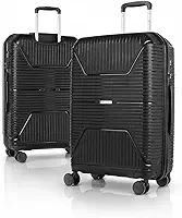 Mala Média 23kg em Polipropileno Ultra Resistente, Rodas Duplas 360º, Cadeado 3 Dígitos Personalizável Sestini PP Prime Preto de Viagem (Média)