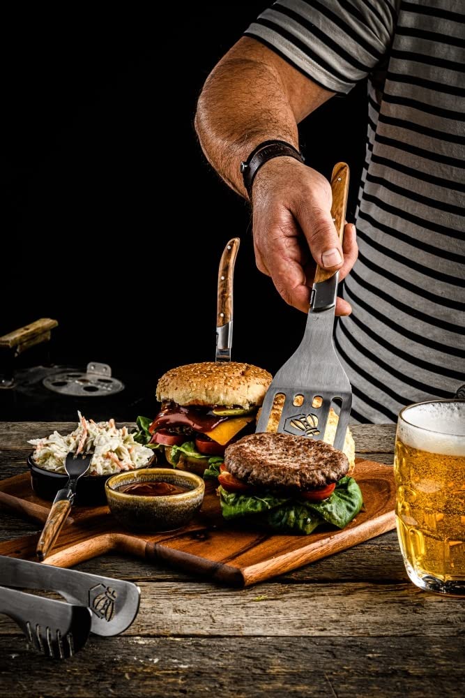 Laguiole Style de Vie Grillzubehör Set Luxury Line, 2-teilig, Olivenholz