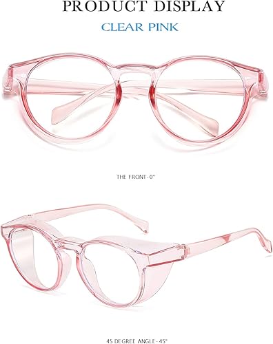 Miniatura 3 de Gafas de seguridad cuadradas redondas antivaho y antipolen con bloqueo de luz azul para hombres y mujeres