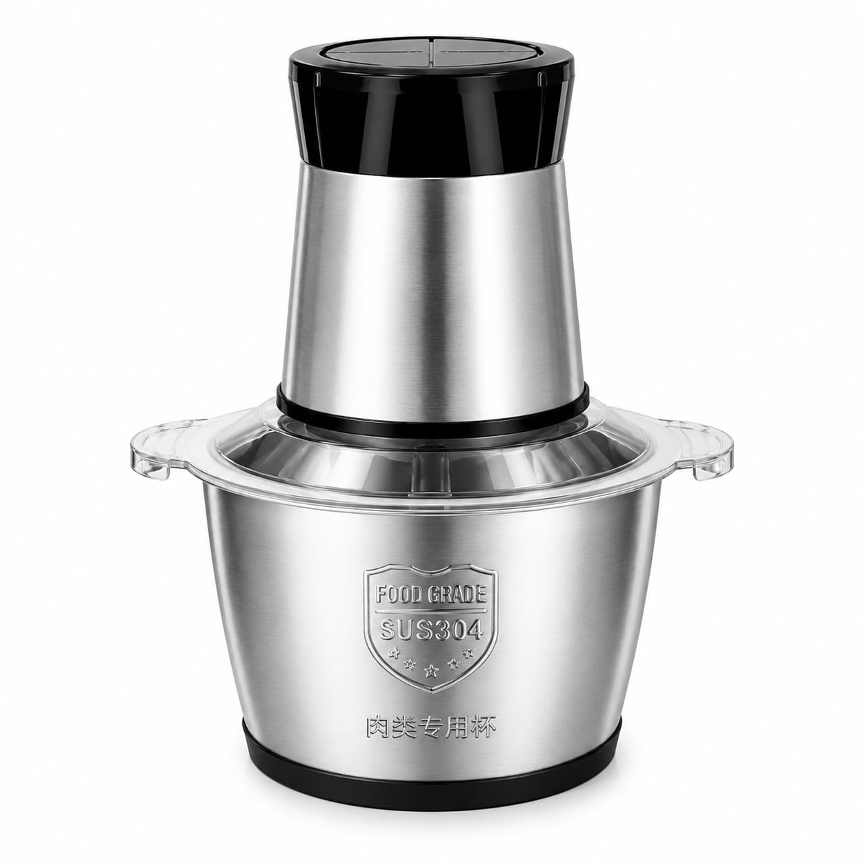 TRADY Electric Food Processor 2L Stainless Steel Meat Grinder 4 Sharp Stainless Steel Blades 2 Speed Food Chopper Vegetable Cutter, Garlic & Onion Chopper, Nut Grinder, Baby Food Maker, Ice Crusher-image-0