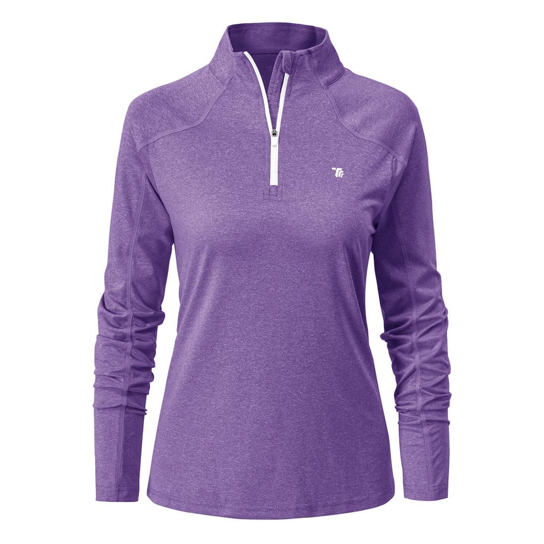 donhobo Damen Sportshirt Langarm Funktionsshirt UPF 50+ Rashguard T-Shirt | Atmungsaktiv Laufshirt Schnelltrocknend UV Shirt mit 1/4 Reißverschluss für Yoga Fitness Tennis Golf Wandern