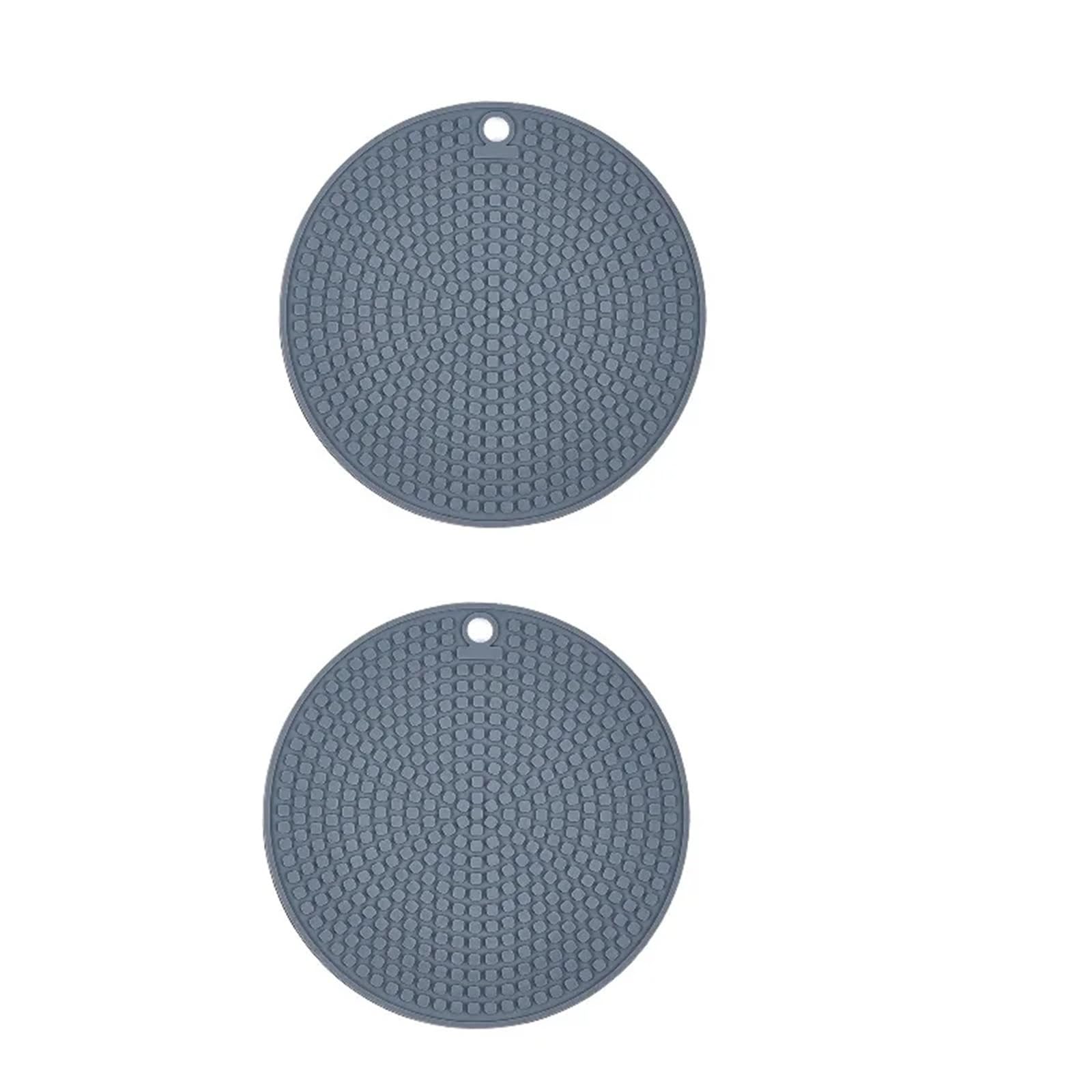 silicone trivet Table Mat, Silicone Trivet Kitchen Heat Non-Slip Insulation Pad Gray Multifunction Mug 18cm(Dark Gray 2 Pcs)