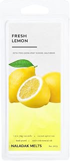 Fresh Lemon Wax Melts | Fresh Lemon & Amalfi Breeze Scented Wax Melts for Warmer Bright Lemon Scent Wax Melts Soy Wax Aromatic Citrus Smell by NALADAK Candles