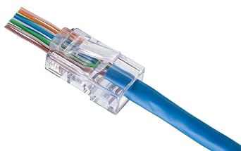 Ideal Electrical 85-370 8P8C Single Piece Modular Plug, Feed-Thru Design RJ-45 Connector for CAT5e, Twisted Pair 100 MHz Cables, (25 Connectors)
