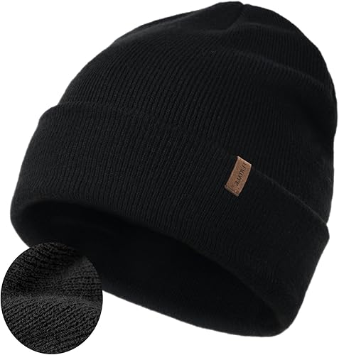 FURTALK Gorro para hombre y mujer, con puños, grueso, unisex, gorro de invierno