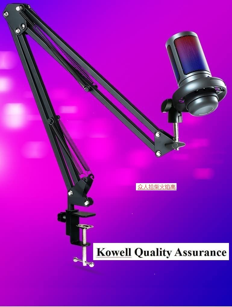 Kowell Store Gaming Microphone, USB PC Mic for Streaming, Podcasts, Recording, Condenser Computer Desktop Mic on Mac/PS4/PS5, with RGB Control, Mute Touch, Headphone Jack, Pop Filter