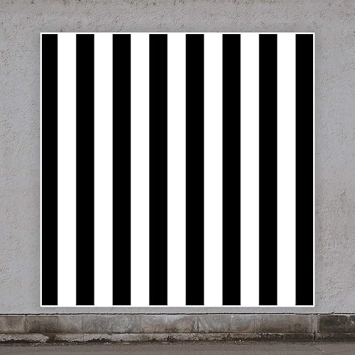 Miniatura 9 de Laeacco Telón de fondo de fotos de rayas negras y blancas de 6 x 8 pies, líneas verticales negras, telón de fondo a rayas, pancarta de fiesta de