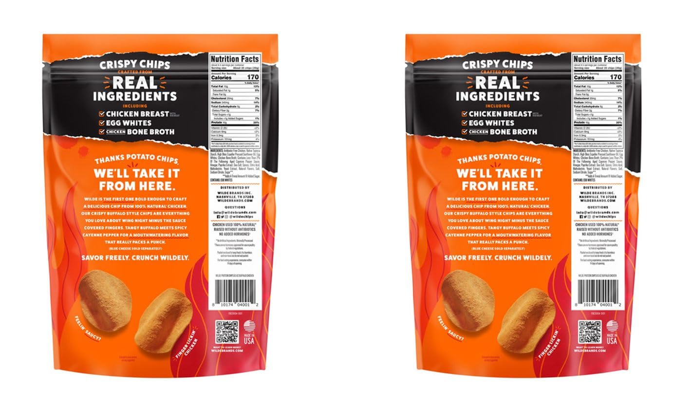 Wilde Protein Chips Buffalo Chicken, 8.5 oz(2 PACK)