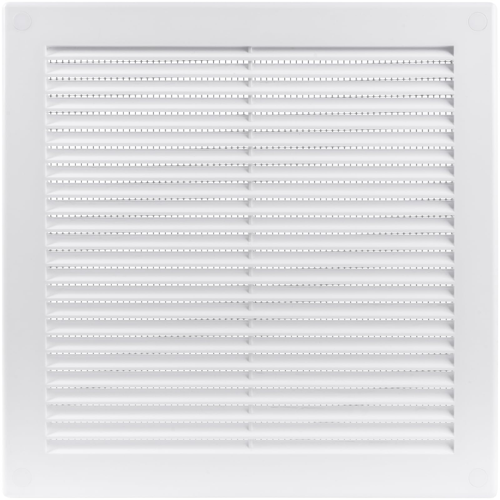 Ecopro Vent White 250X250mm (10 Inch) Square Air Vent Cover - Plastic Air Vent Grille With Insect Mesh Screen - External Wall Ventilation Cover For Hvac Ducts, Ceiling Or Wall Vents - Indoor Outdoor