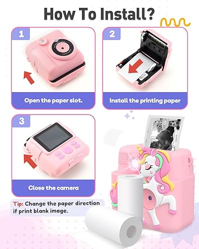 Miniatura 5 de Recambios de rollo de papel para cámara infantil, 6 rollos de impresión instantánea para cámara de papel térmico de 2.2 pulgadas x 41.66 pies