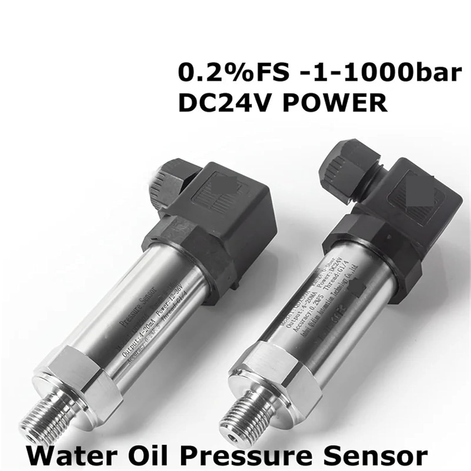 0.5% FS High Precision Pressure Sensor 4-20mA 0-5V 0-10V RS485-1-600Bar G1/4 Transmitter Transducer(0-50bar)