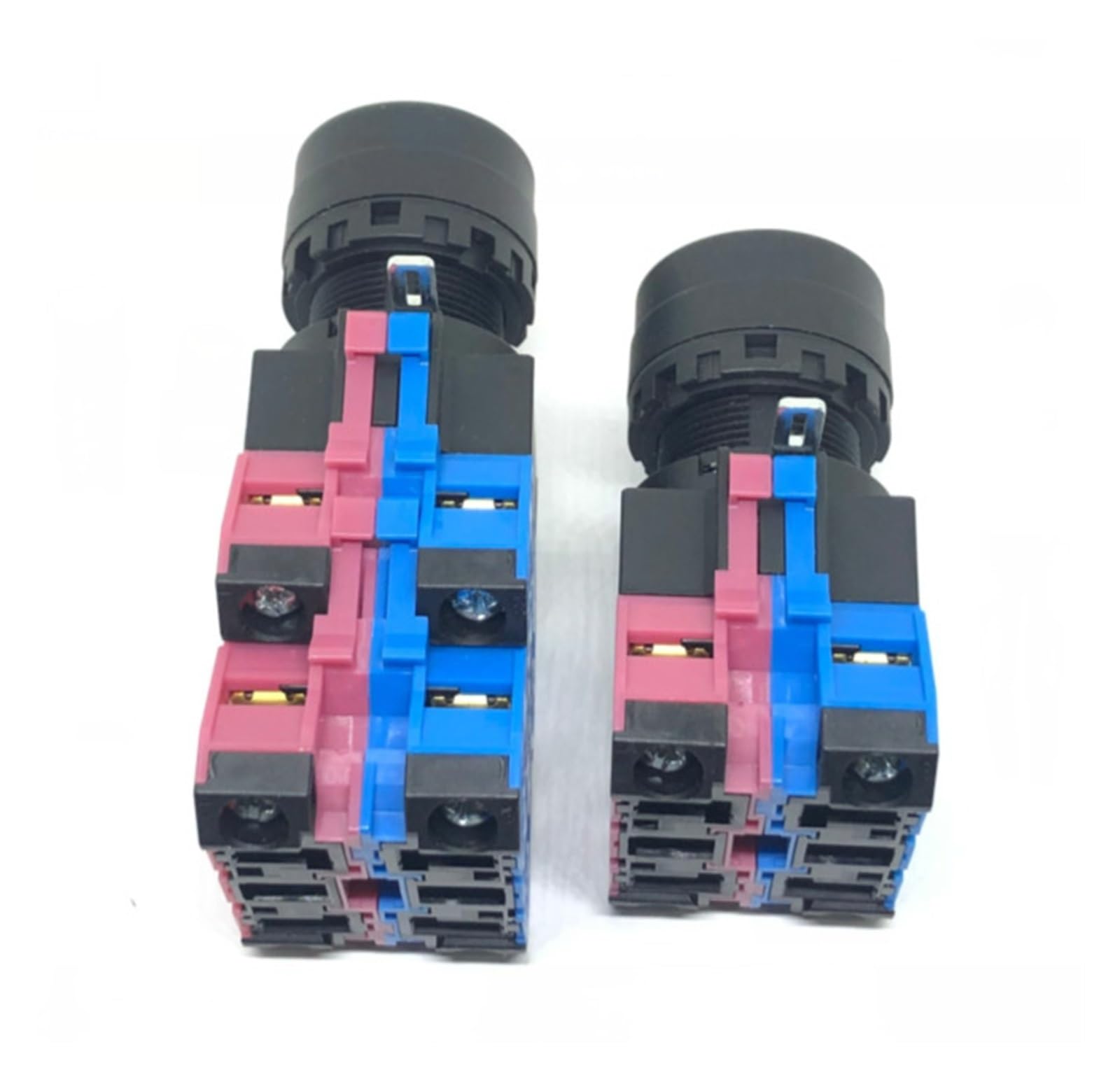Interruptor de parada, Interruptor pulsador de parada emergencia con restablecimiento automático, serie ABN, paquete 2, multicolor(Abn122g)