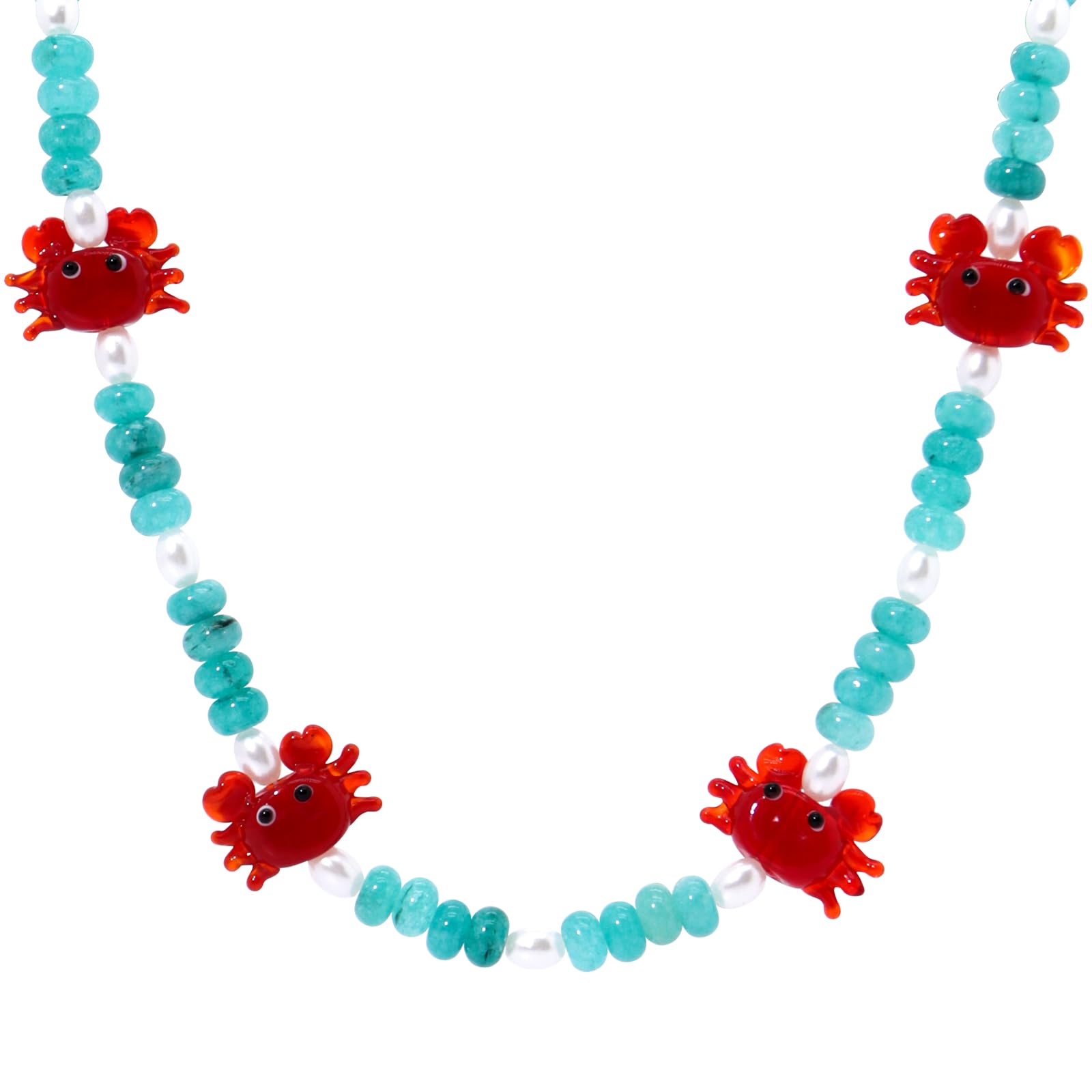 Trendy Stainless Steel Gold Plated Charm Necklace with Heart Pearl Pepper Conch Ceramic Pendant Necklace for Women Collares Chokers Jewelry