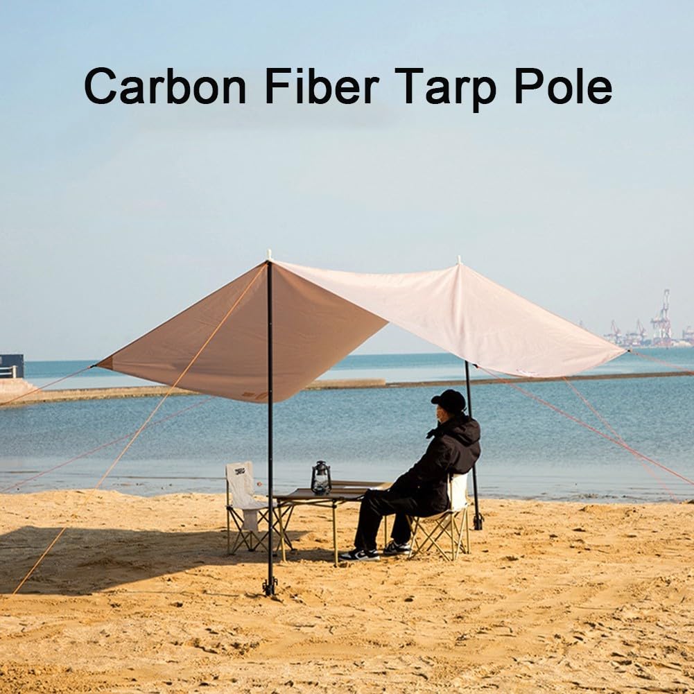 Varillas de lona de fibra de carbono ajustables, lonas de repuesto ligeras y fuertes para acampar y actividades al aire libre (2,9 m)